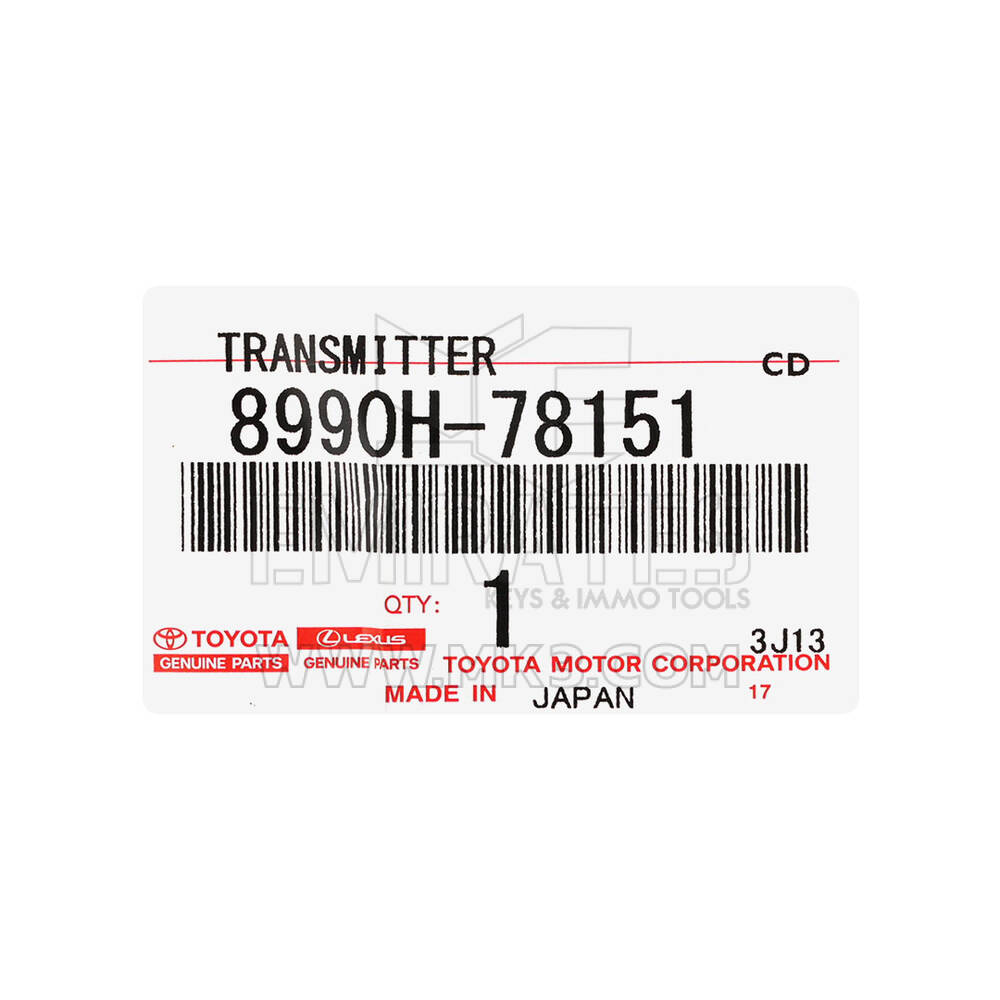New Lexus LX600 2022 Genuine / OEM Smart Remote Key 4 Buttons 433MHz OEM Part Number: 8990H-78151 , Compatible Part Number: 8990H-78150 / 8990H-78461 / 8990H-78032 | Emirates Keys