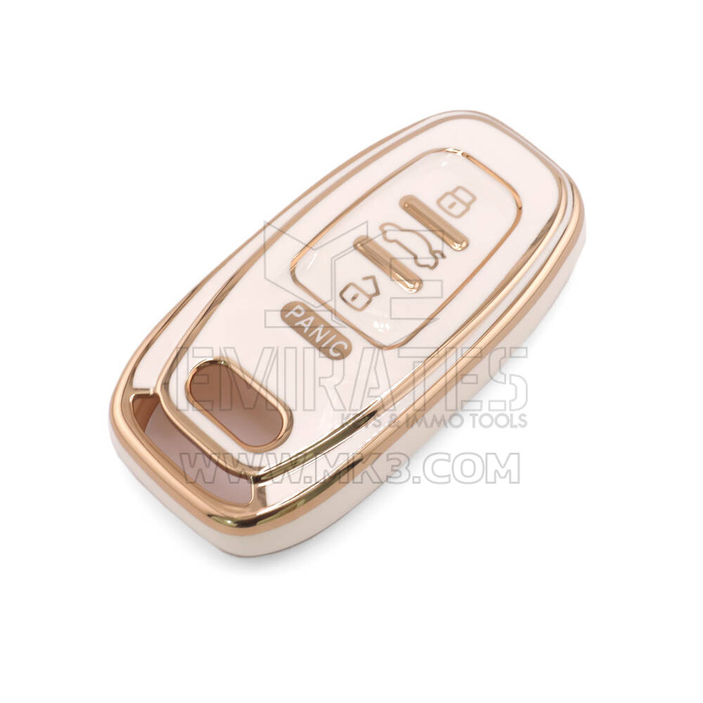 New Aftermarket Nano High Quality Cover For Audi Remote Key 4 Button White Color Audi-A11J4 | Emirates Keys