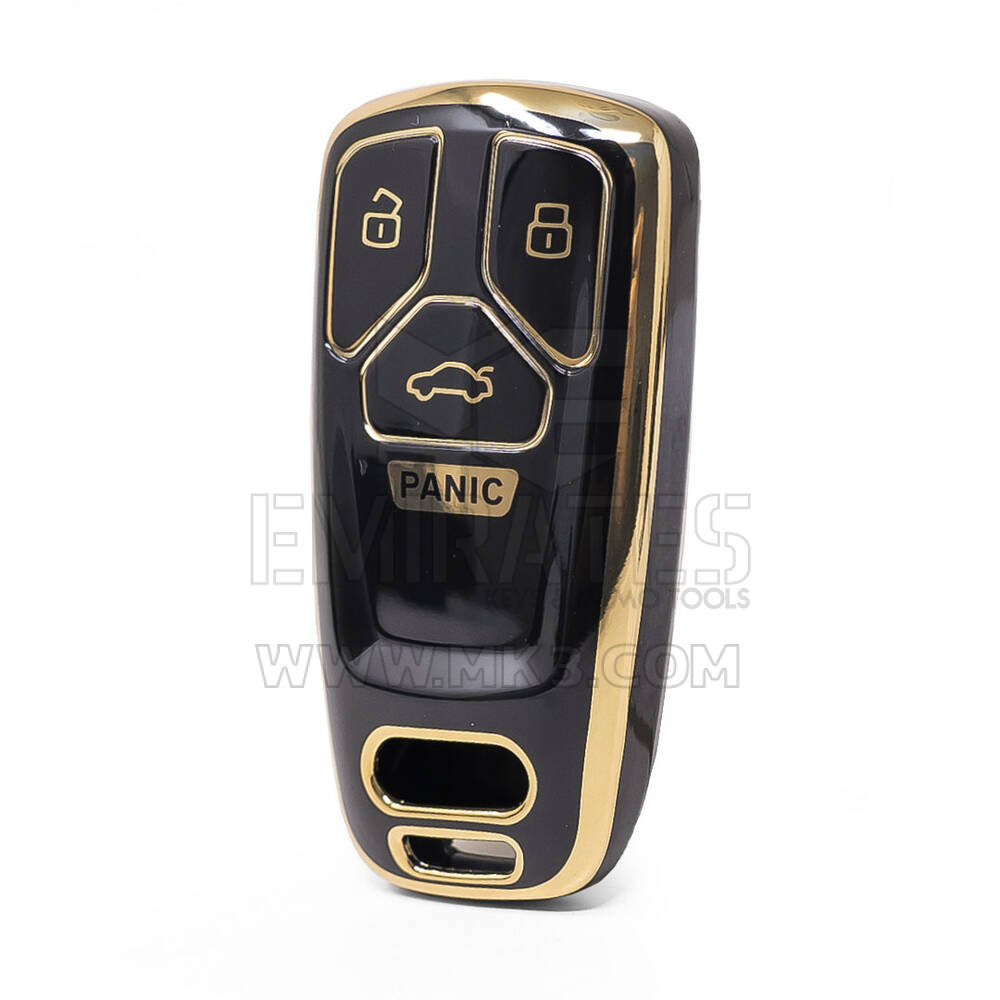 Nano High Quality Cover For Audi Remote Key 4 Button Black Color Audi-B11J4
