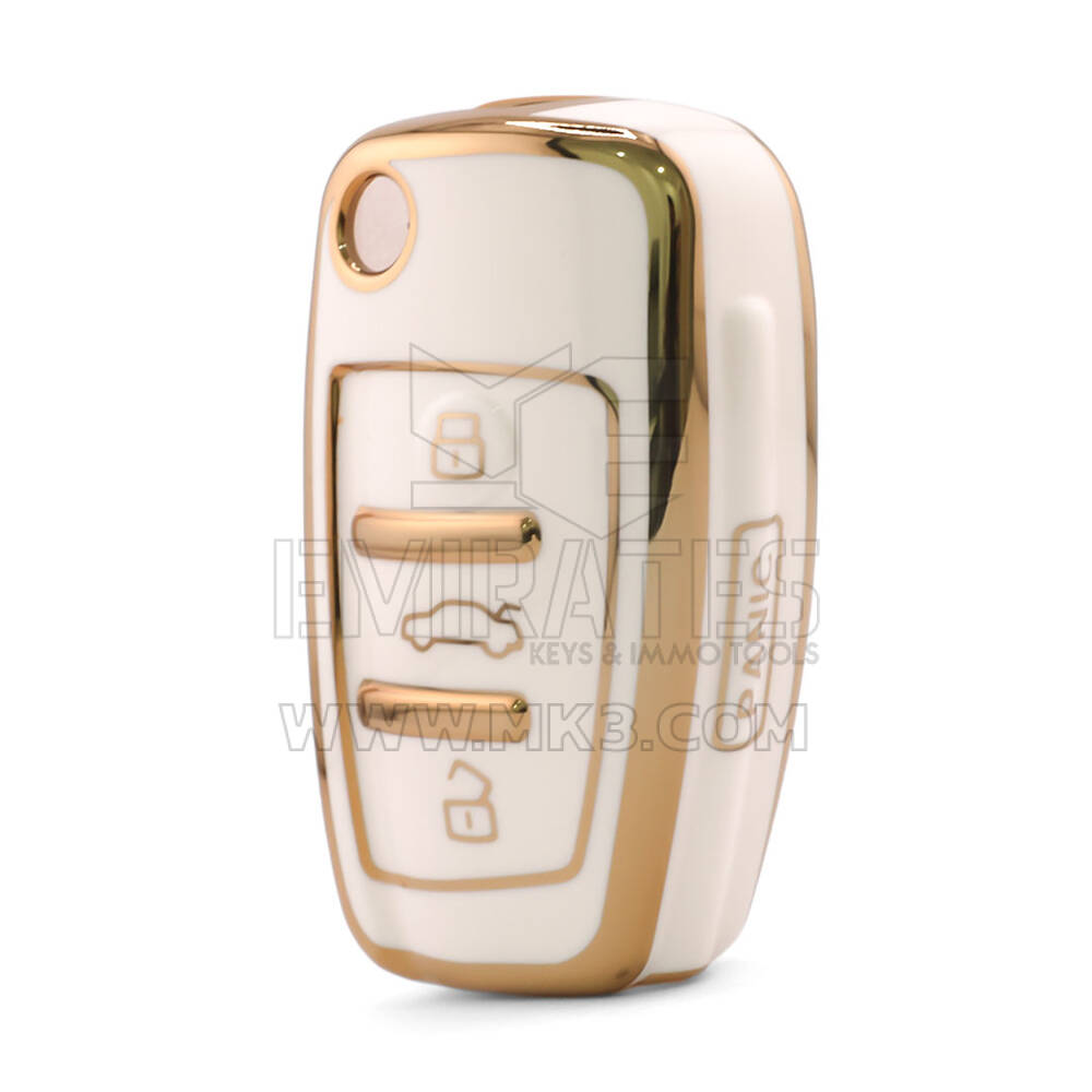Nano High Quality Cover For Audi Remote Key 4 Button White Color Audi-C11J4