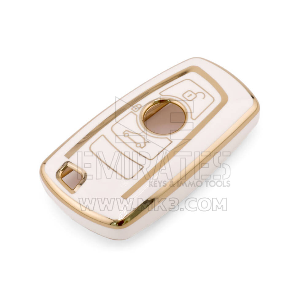 غطاء نانو عالي الجودة جديد من ما بعد البيع لمفتاح التحكم عن بعد BMW بثلاثة أزرار باللون الأبيض BMW-A11J3 | مفاتيح الإمارات