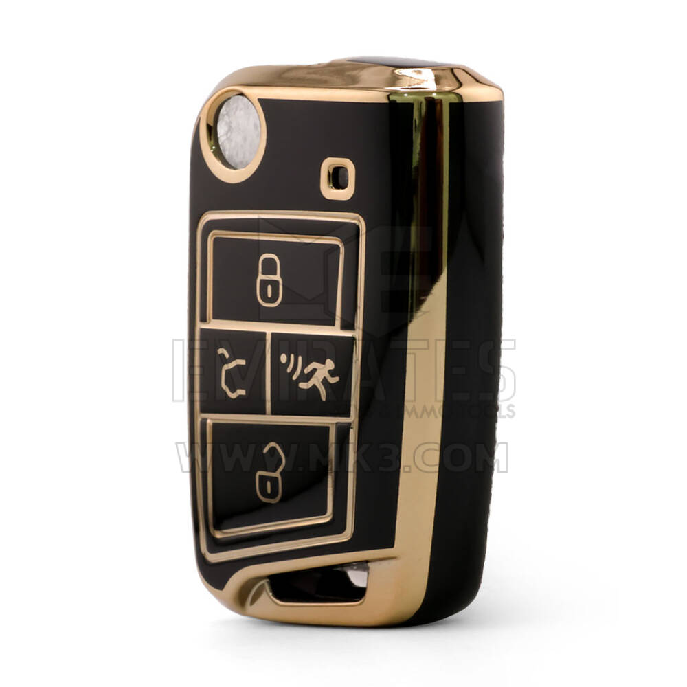 Nano High Quality Cover For Volkswagen Remote Key 4 Button Black Color VW-B11J4