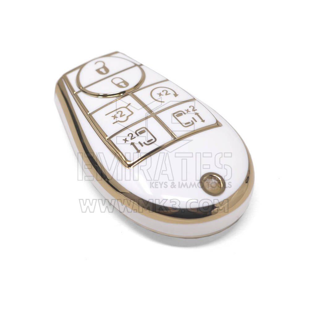 Nova capa de reposição Nano de alta qualidade para chave remota Dodge 6 botões cor branca Dodge-A11J6B | Chaves Emirates
