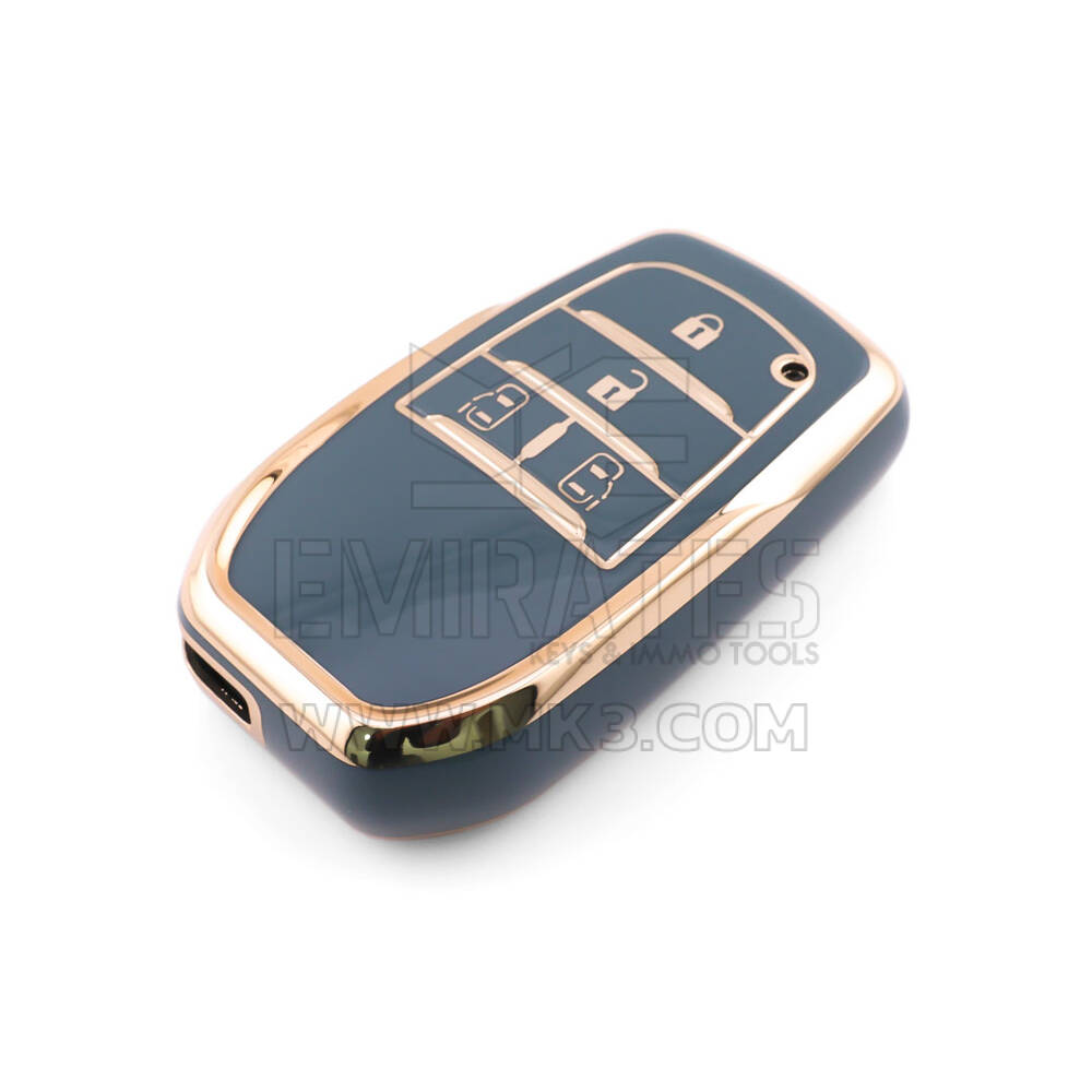 Nova capa de reposição Nano de alta qualidade para chave remota Toyota 4 botões cor cinza TYT-A11J4BH | Chaves Emirates