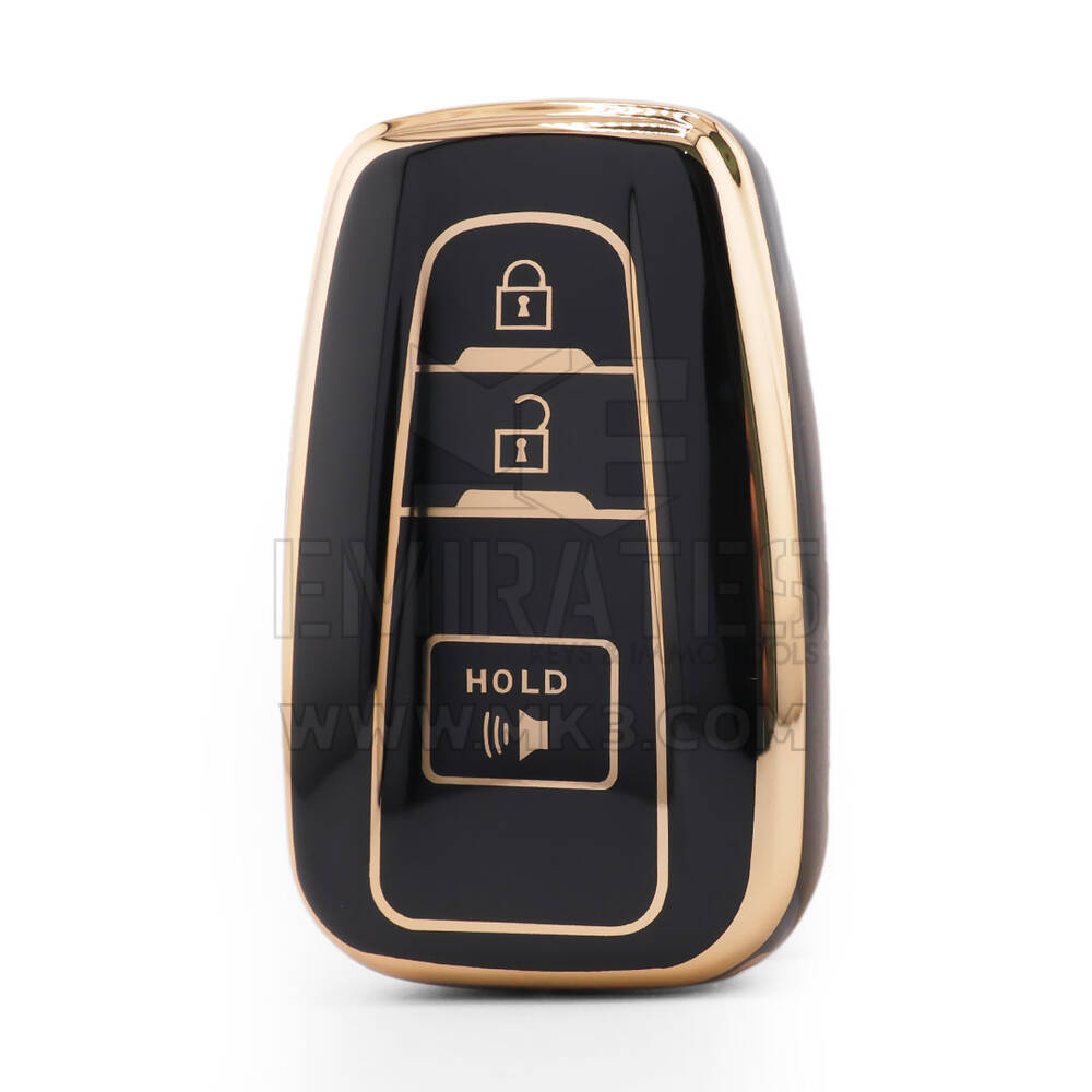 Capa Nano de alta qualidade para chave remota Toyota 3 botões cor preta TYT-B11J3B