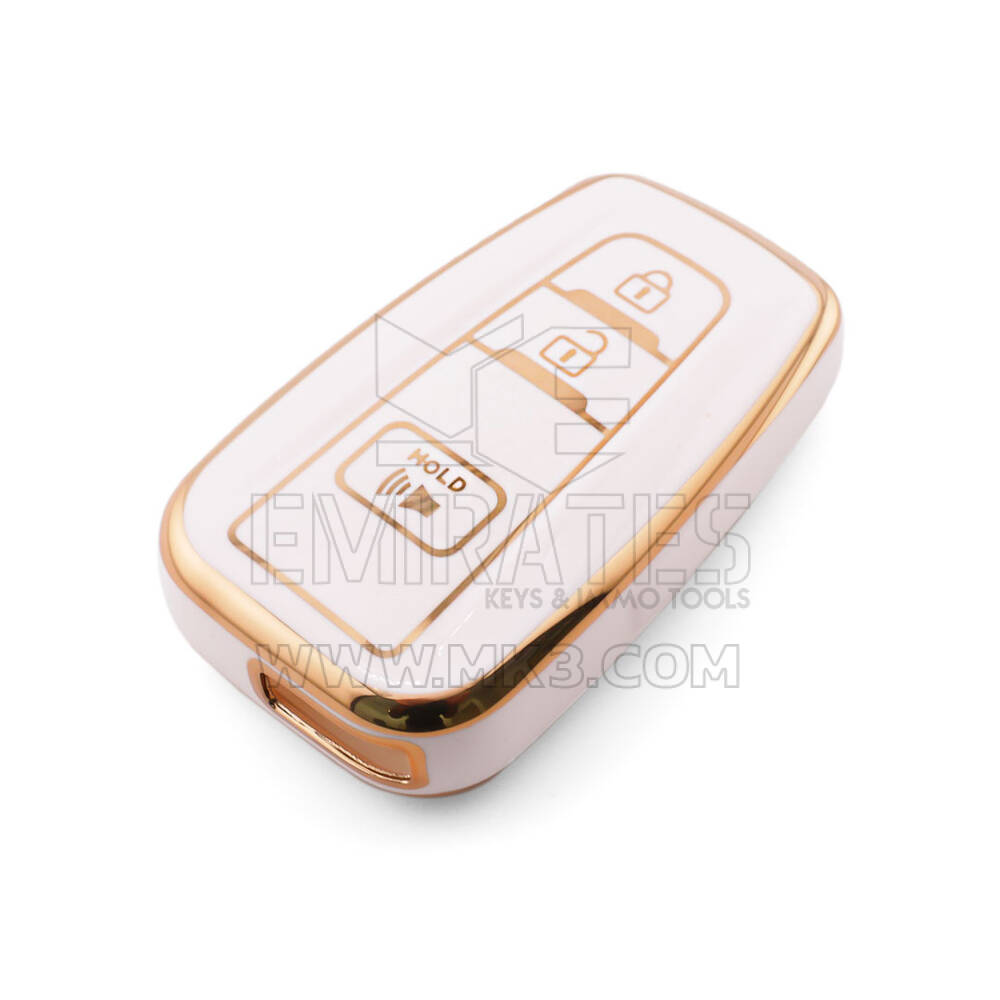 Nova capa de reposição Nano de alta qualidade para chave remota Toyota 3 botões cor branca TYT-B11J3B | Chaves Emirates