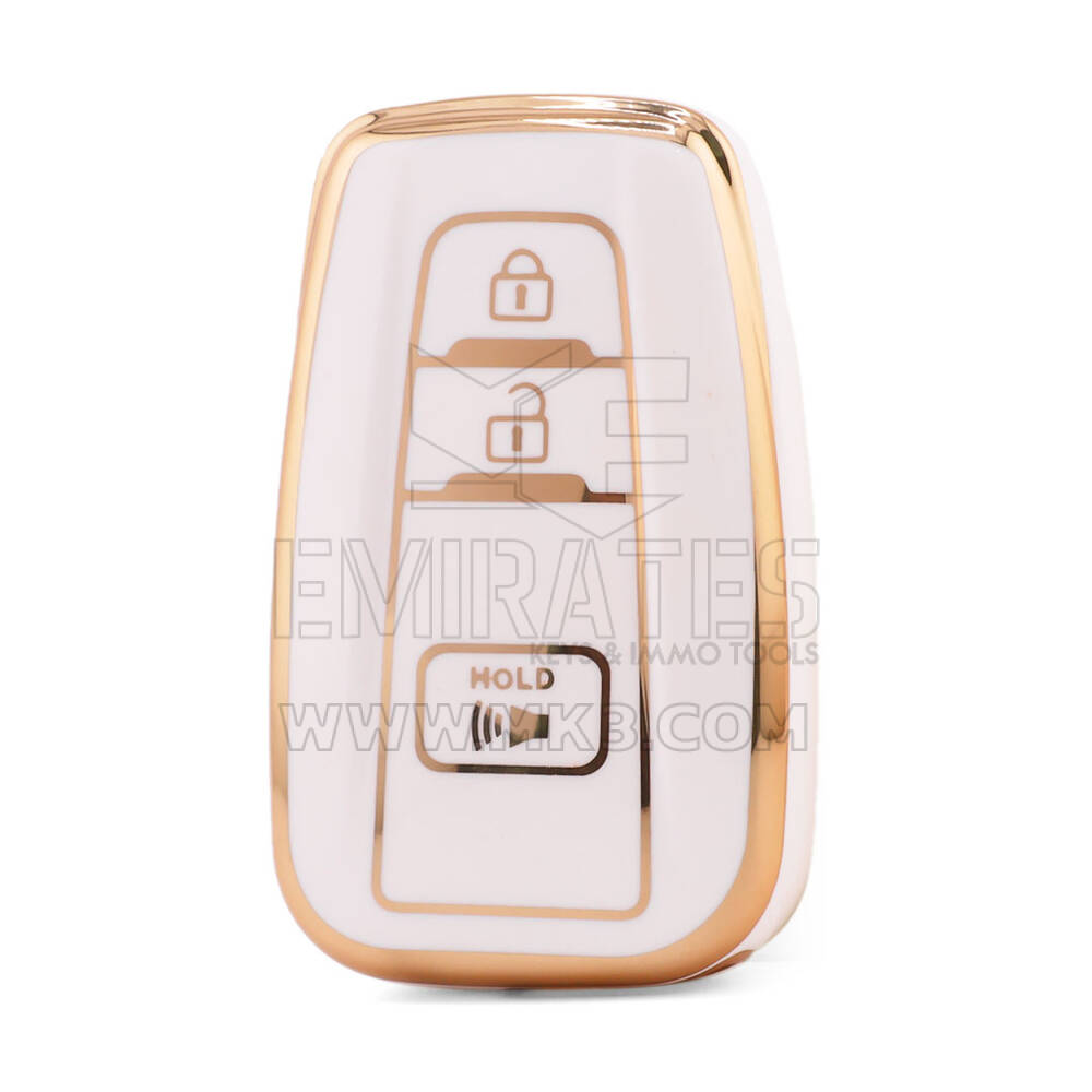 Capa Nano de alta qualidade para chave remota Toyota 3 botões cor branca TYT-B11J3B