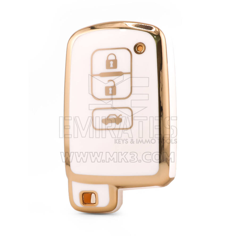 Capa Nano de alta qualidade para chave remota Toyota 3 botões cor branca TYT-D11J3A