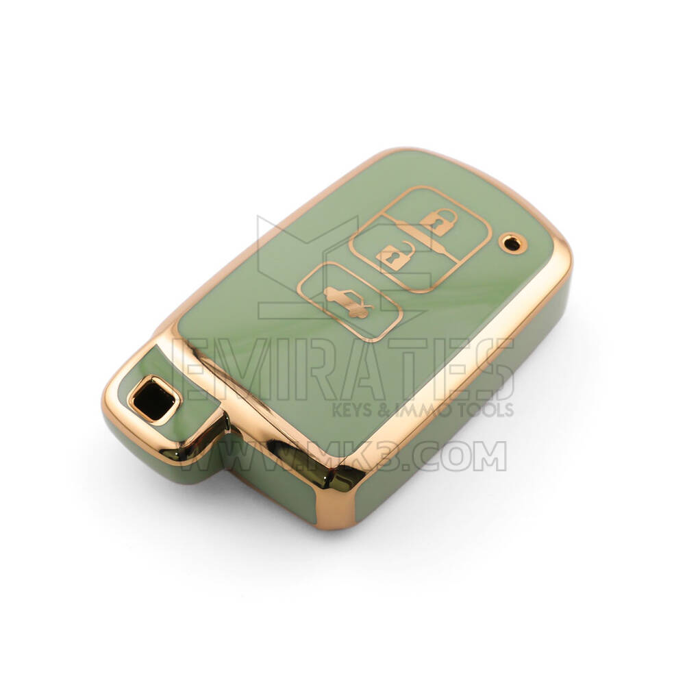 Nova capa de reposição Nano de alta qualidade para chave remota Toyota 3 botões cor verde TYT-D11J3A | Chaves Emirates