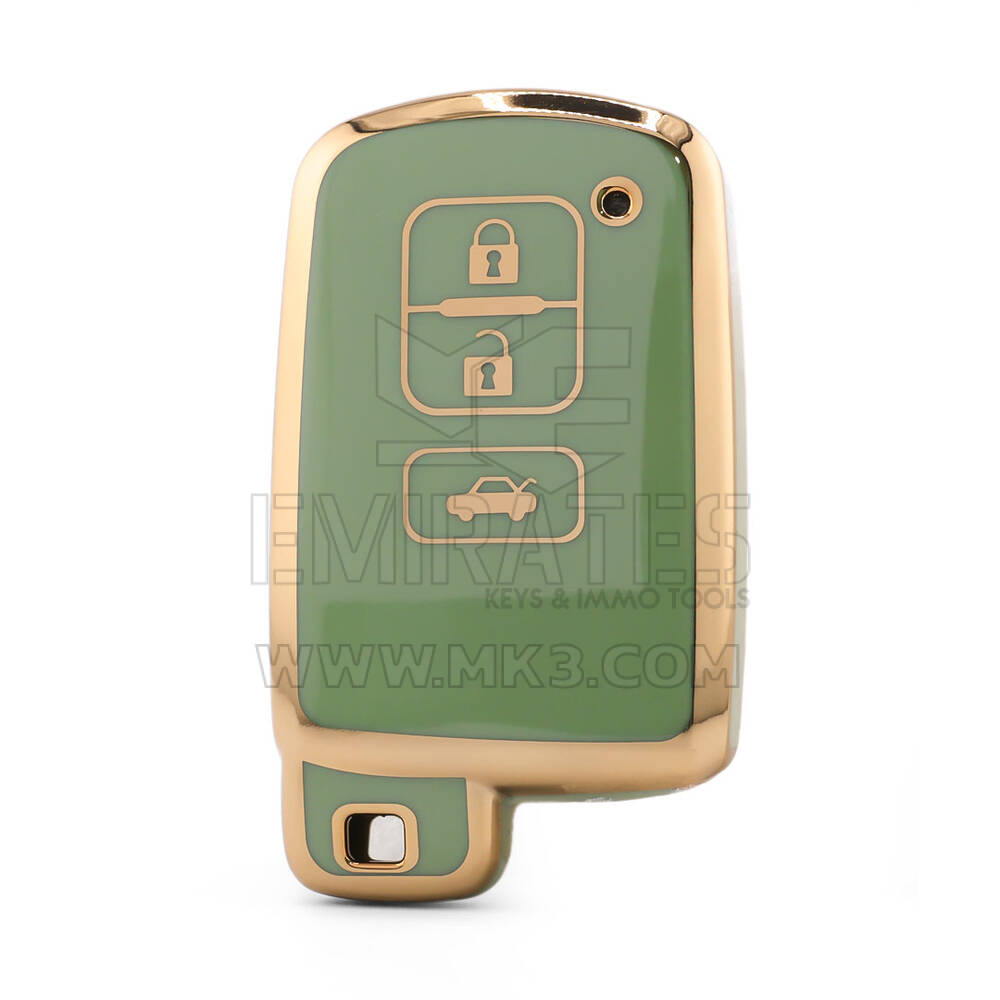 Capa Nano de Alta Qualidade para Chave Remota Toyota 3 Botões Cor Verde TYT-D11J3A