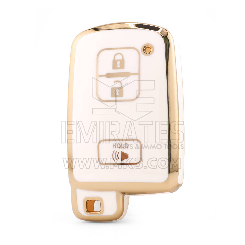 Capa Nano de alta qualidade para chave remota Toyota 3 botões cor branca TYT-D11J3B