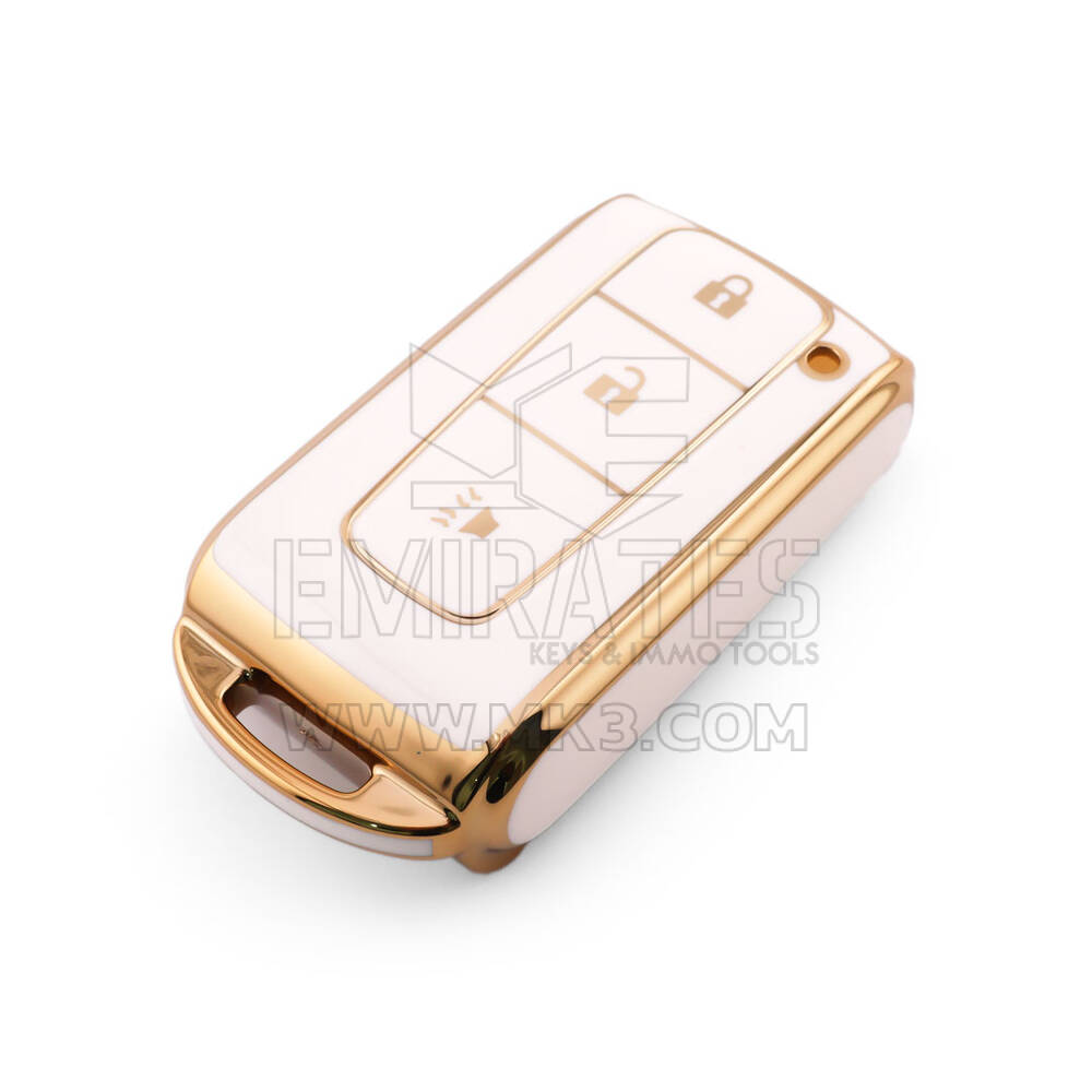 Nova capa de reposição Nano de alta qualidade para chave remota Toyota 3 botões cor branca TYT-M11J3A | Chaves Emirates