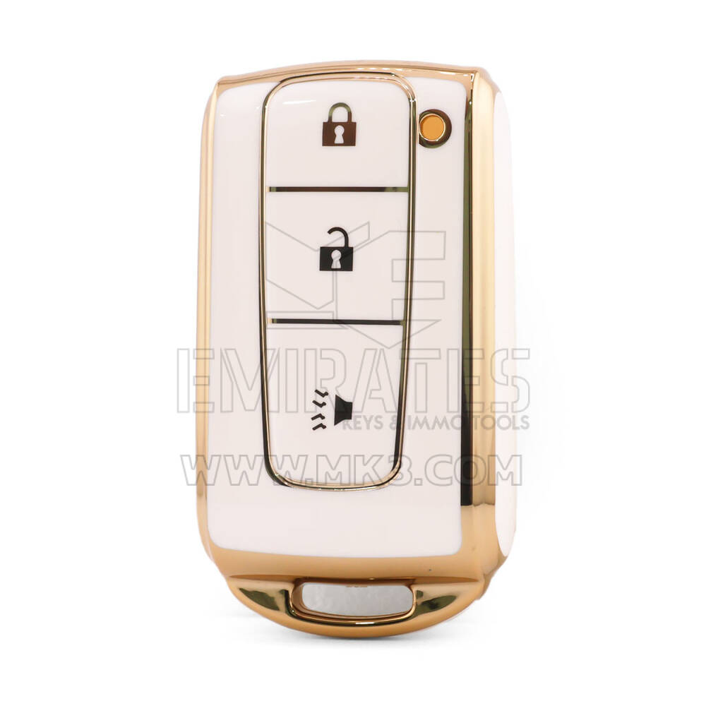 Capa Nano de alta qualidade para chave remota Toyota 3 botões cor branca TYT-M11J3A