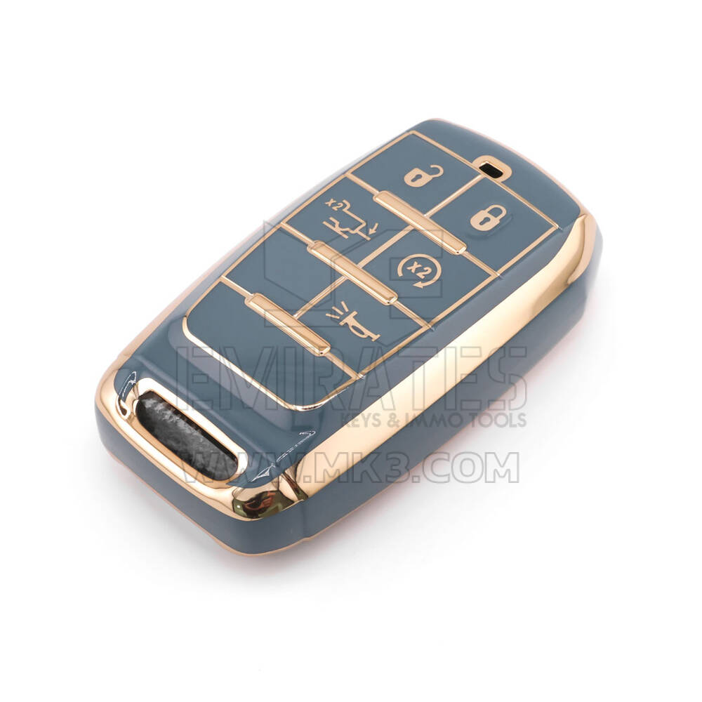 New Aftermarket Nano High Quality Cover For Jeep Remote Key 5 Button Gray Color Jeep-D11J5B | Emirates Keys