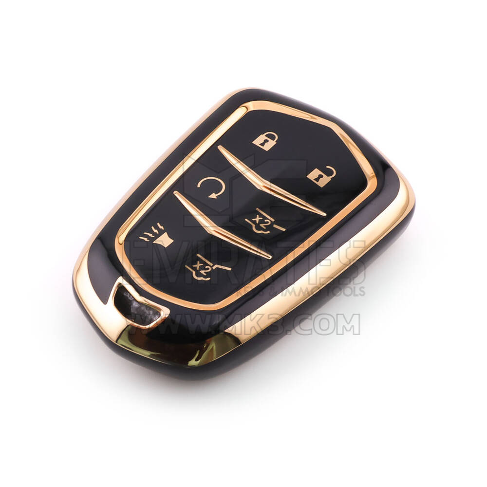 Nouvelle coque de rechange de haute qualité pour clé télécommande Cadillac 6 boutons, couleur noire CDLC-A11J6 | Emirates Keys