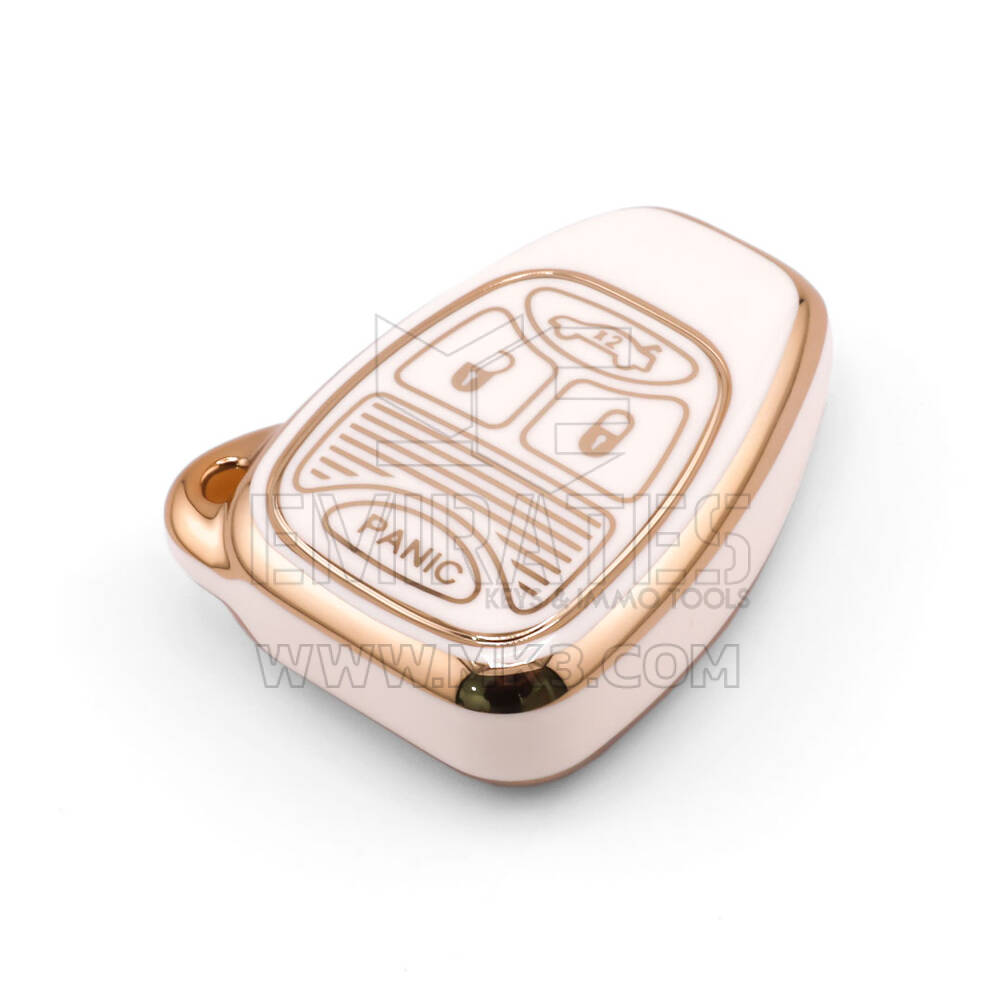 Nova capa de reposição Nano de alta qualidade para chave remota Chrysler 4 botões cor branca CRSL-A11J4 | Chaves Emirates