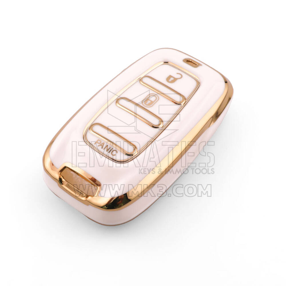 Nova capa de reposição Nano de alta qualidade para chave remota Chrysler 3 botões cor branca CRSL-B11J3 | Chaves Emirates