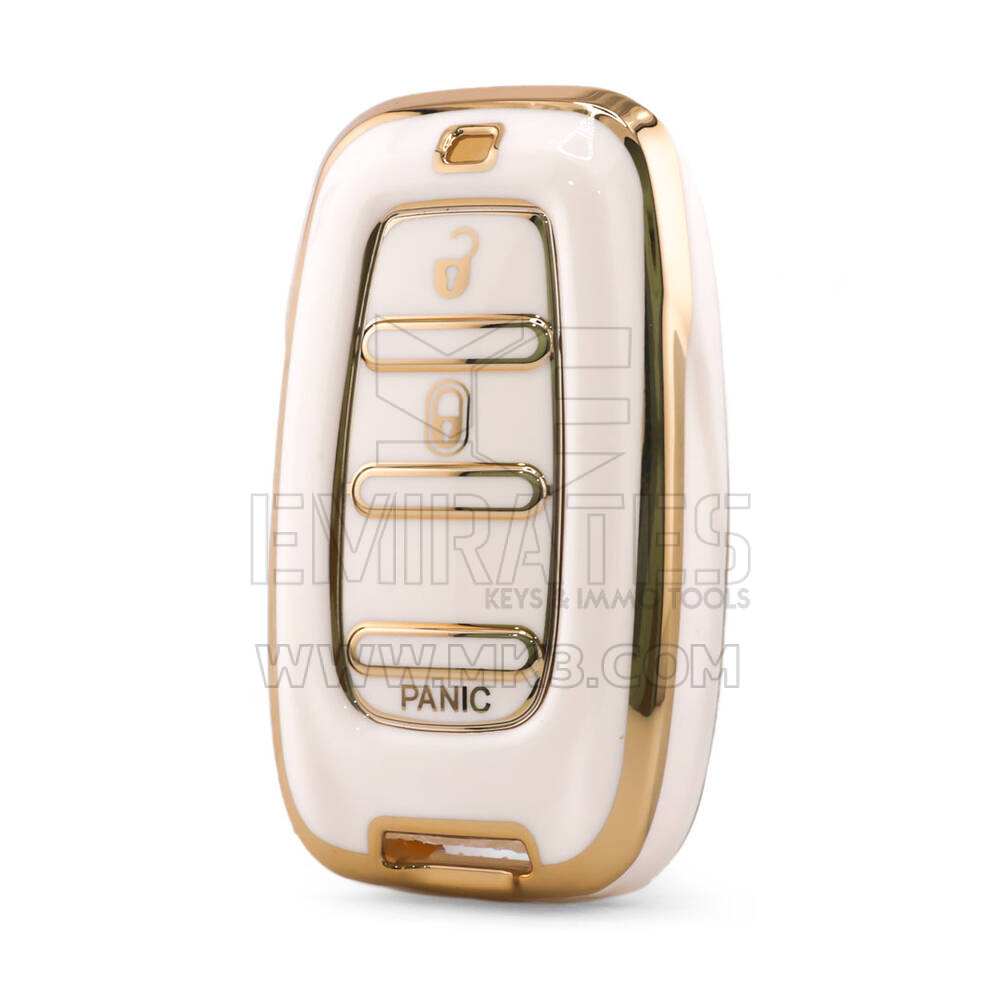 Capa Nano de Alta Qualidade para Chave Remota Chrysler 3 Botões Cor Branca CRSL-B11J3