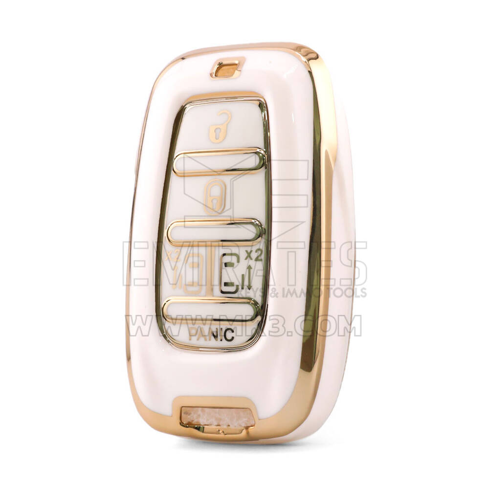 Capa Nano de Alta Qualidade para Chave Remota Chrysler 5 Botões Cor Branca CRSL-B11J5