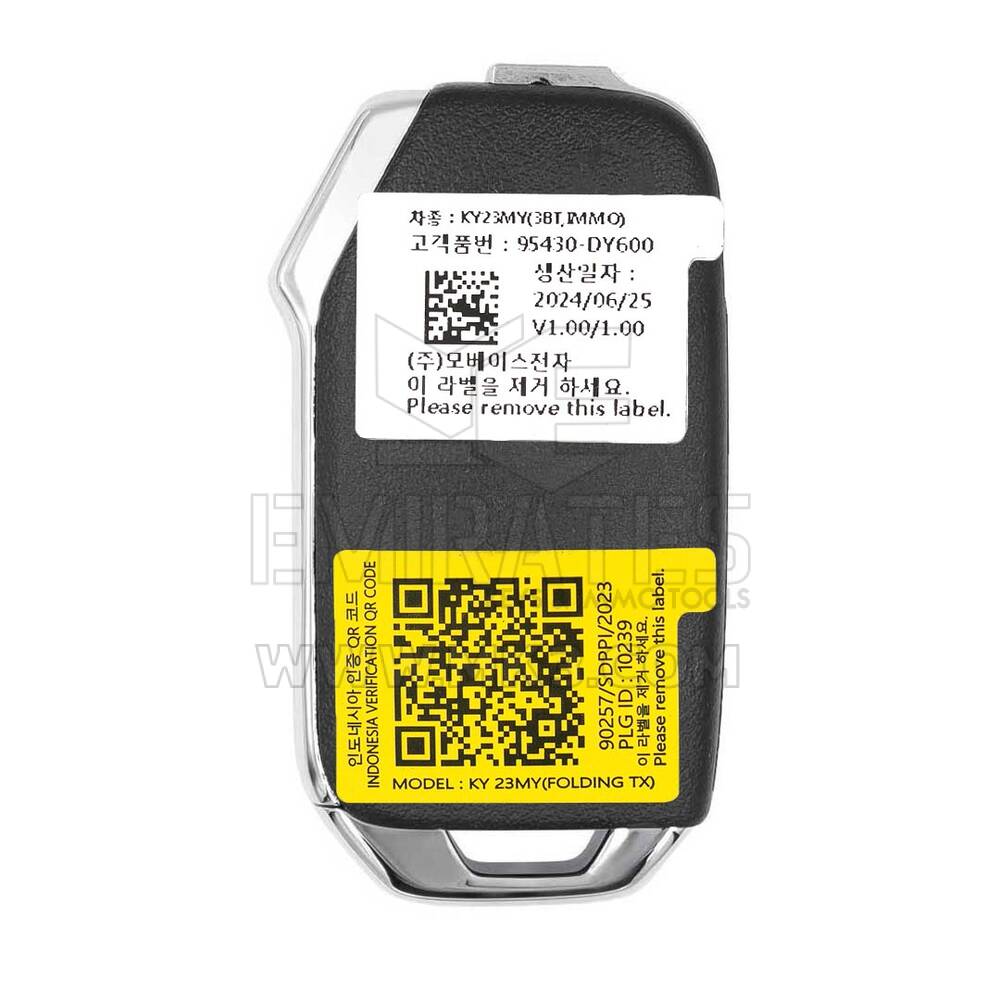 Clé télécommande à 3 boutons 433 MHz d'origine Kia Carens 2023 Numéro de pièce OEM : 95430-DY600, 95430DY600 | Emirates Keys