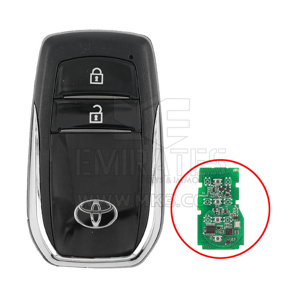 Toyota Smart Remote Key Shell 2 Buttons Chrome Sides BA Type