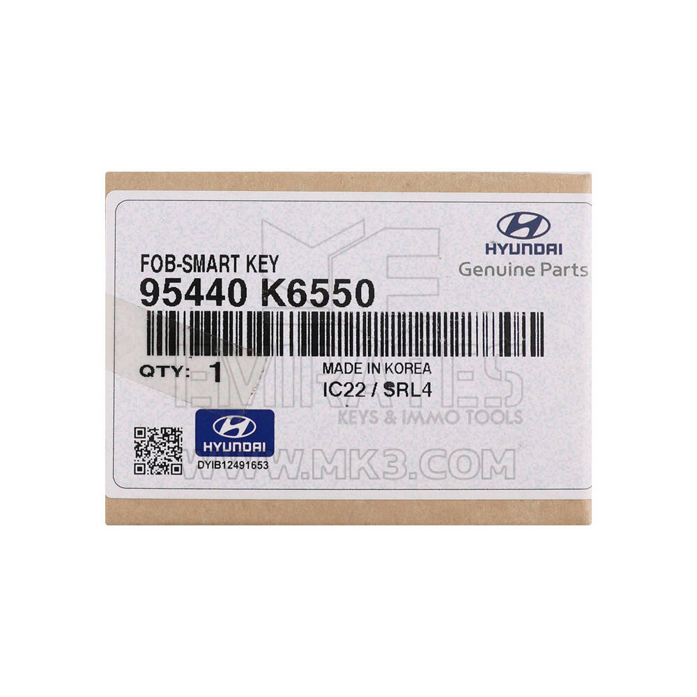 New Hyundai Grand I10 2023 Genuine / OEM Smart Remote Key 3 Buttons 433MHz OEM Part Number: 95440-K6550, 95440K6550 | Emirates Keys