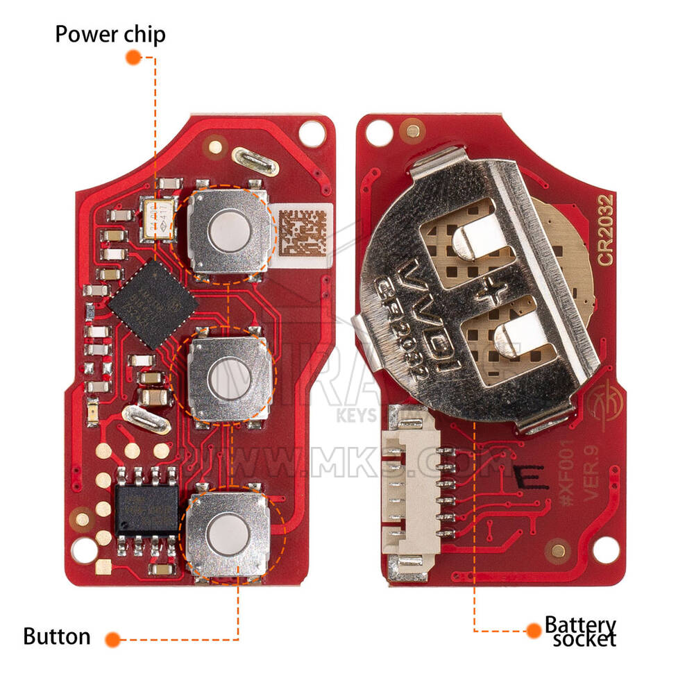 New Xhorse VVDI Key Tool VVDI2 Wire Flip Remote Key 3 Buttons VW Style XKB520EN Second Generation Supports Wireless Programming | Emirates Keys