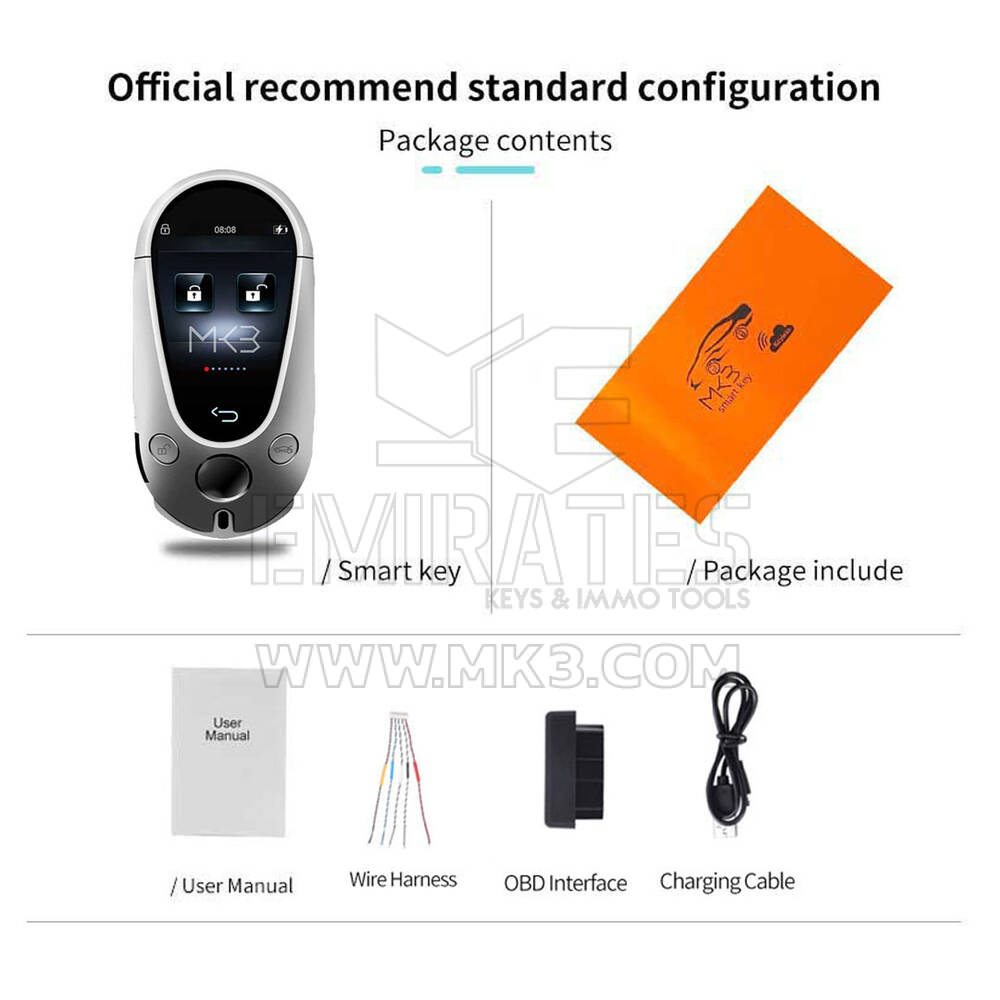 LCD EN700 Smart Key PKE System For All Keyless Car Mercedes Benz Style Silver Color | MK3
