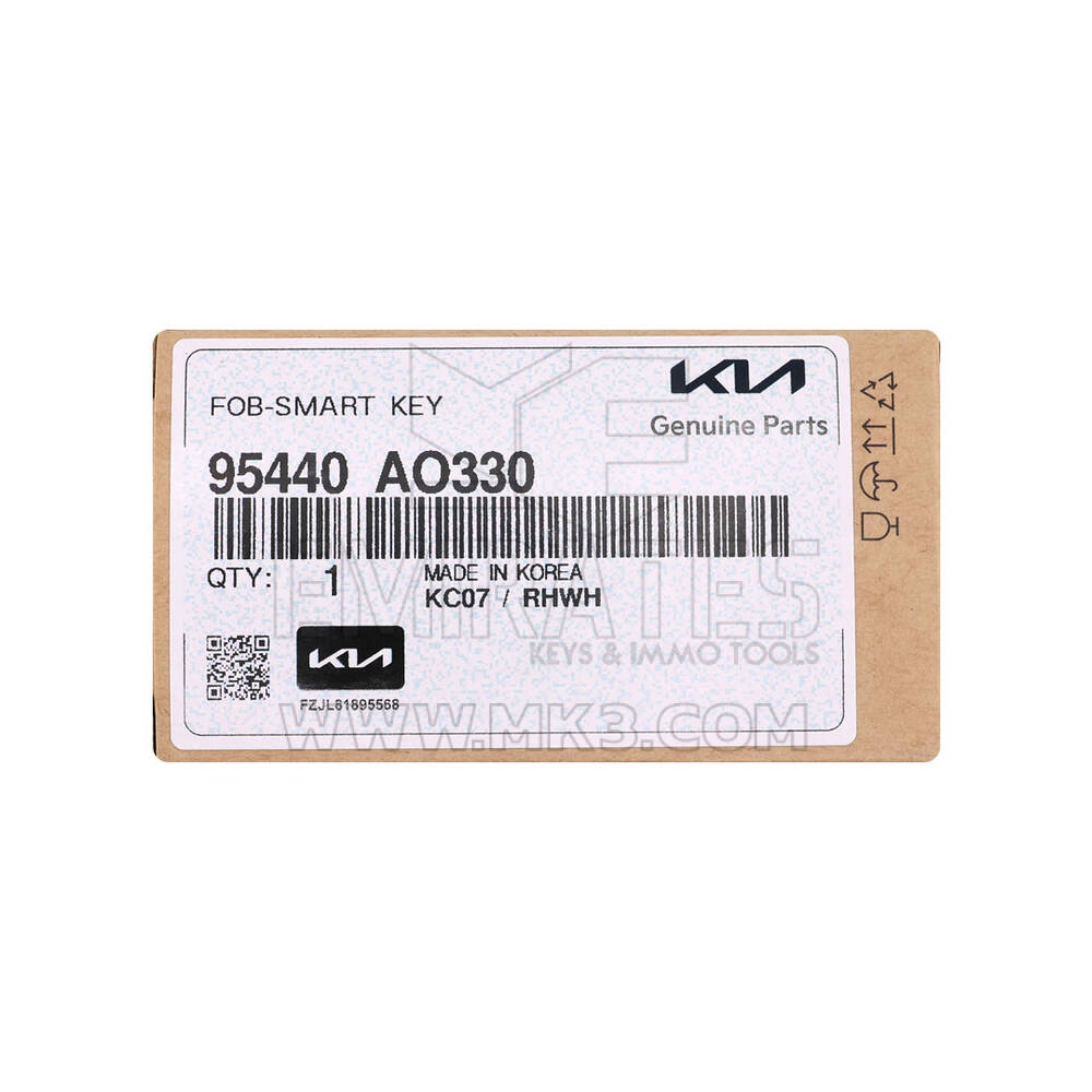 New KIA Niro 2025 Genuine / OEM Smart Remote Key 3 Buttons 433MHz OEM Part Number: 95440-AO330, 95440AO330 | Emirates Keys