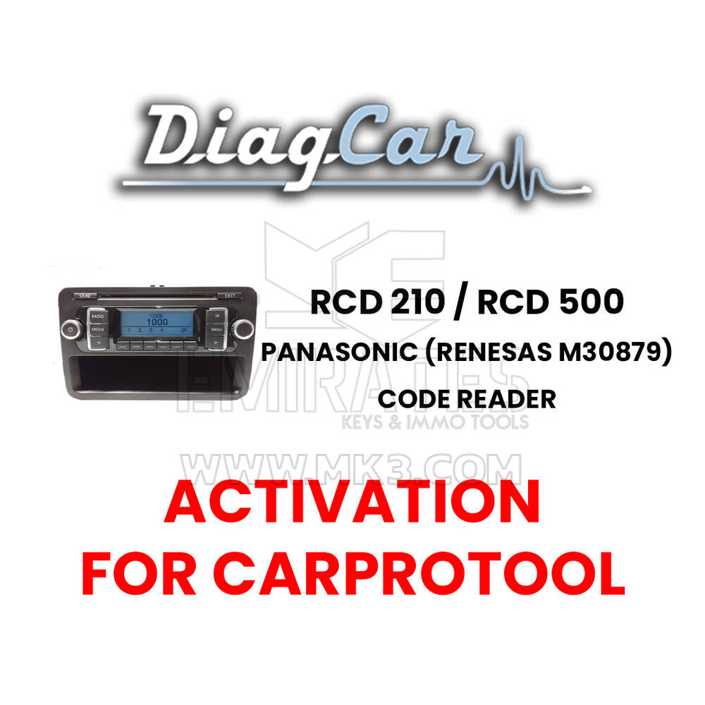 Leitor de código DiagCar RCD 210 / RCD 500 Panasonic (Renesas M30879)
