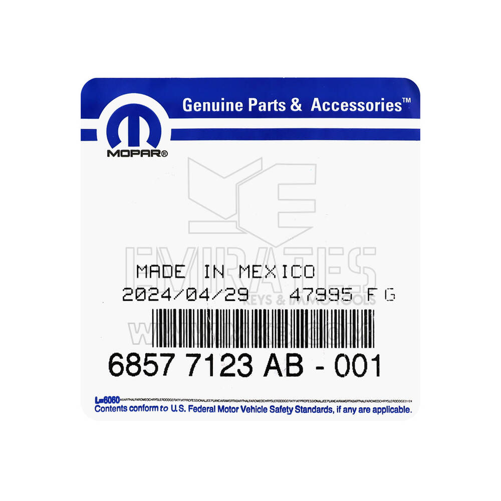 New Jeep Grand Cherokee 2024 Genuine / OEM Smart Remote Key 2+1 Buttons 433MHz OEM Part Number: 68577123AB | Emirates Keys