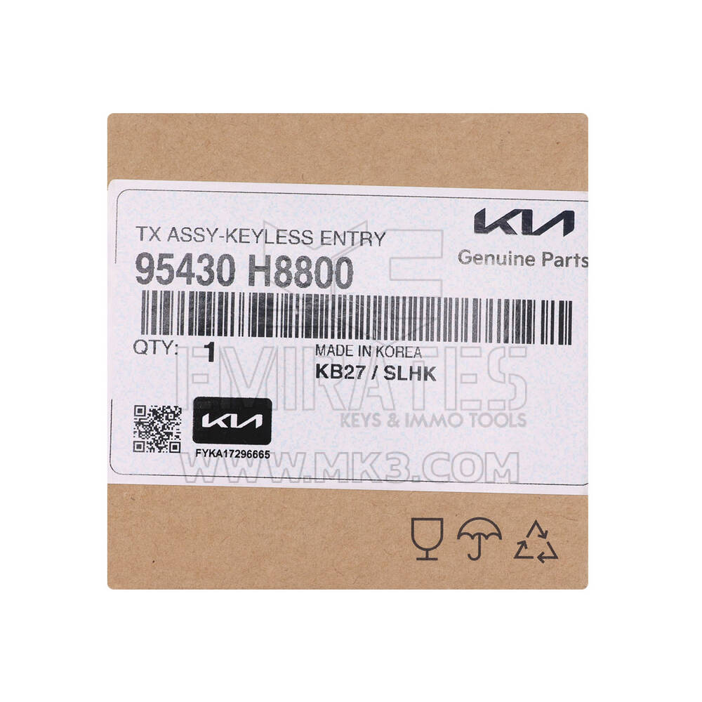 New Kia Rio 2025 Genuine / OEM Flip Remote Key 3 Buttons 433MHz OEM Part Number: 95430-H8800, 95430H8800 | Emirates Keys