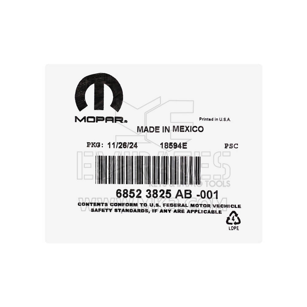 New RAM 1500 RHO 2025 Genuine / OEM Smart Remote Key 4+1 Buttons 433MHz OEM Part Number: 68523825AB | Emirates Keys