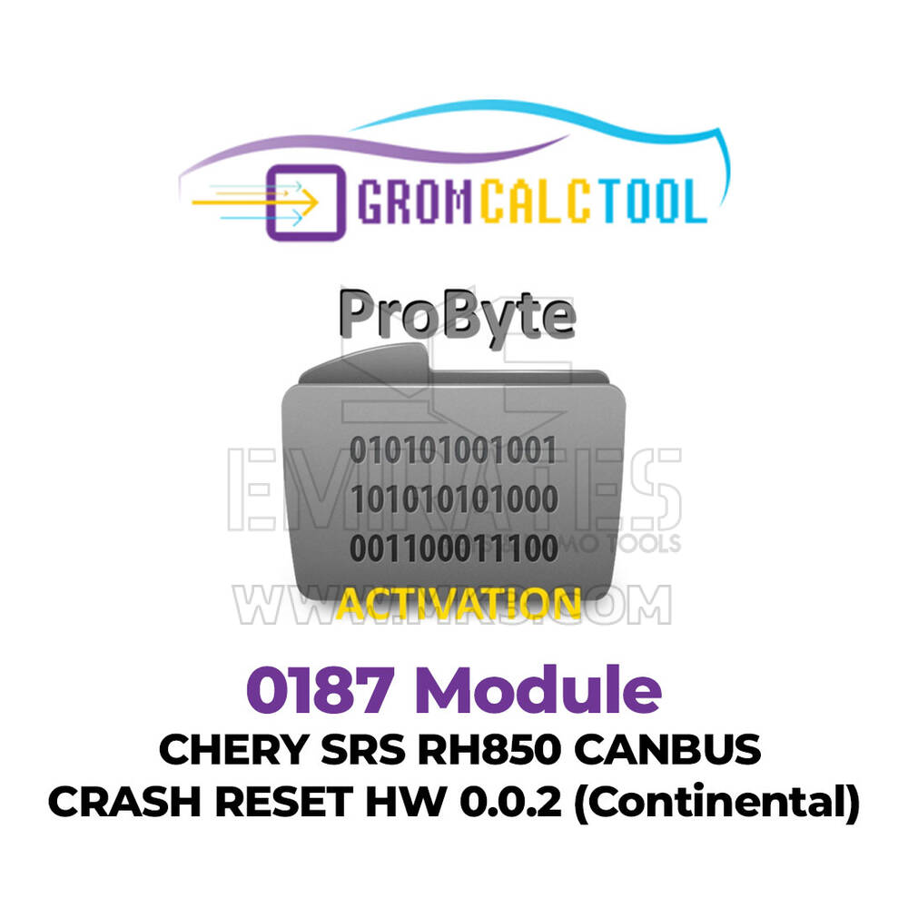 Module GromCalcTool 0187 CHERY SRS RH850 CANBUS CRASH RESET HW 0.0.2 (Continental)
