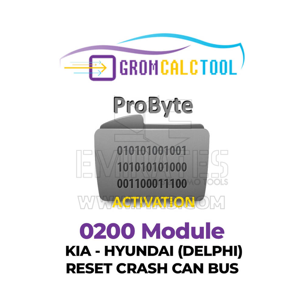GromCalcTool 0200 Modulo KIA - HYUNDAI (DELPHI) RESET CRASH CAN BUS