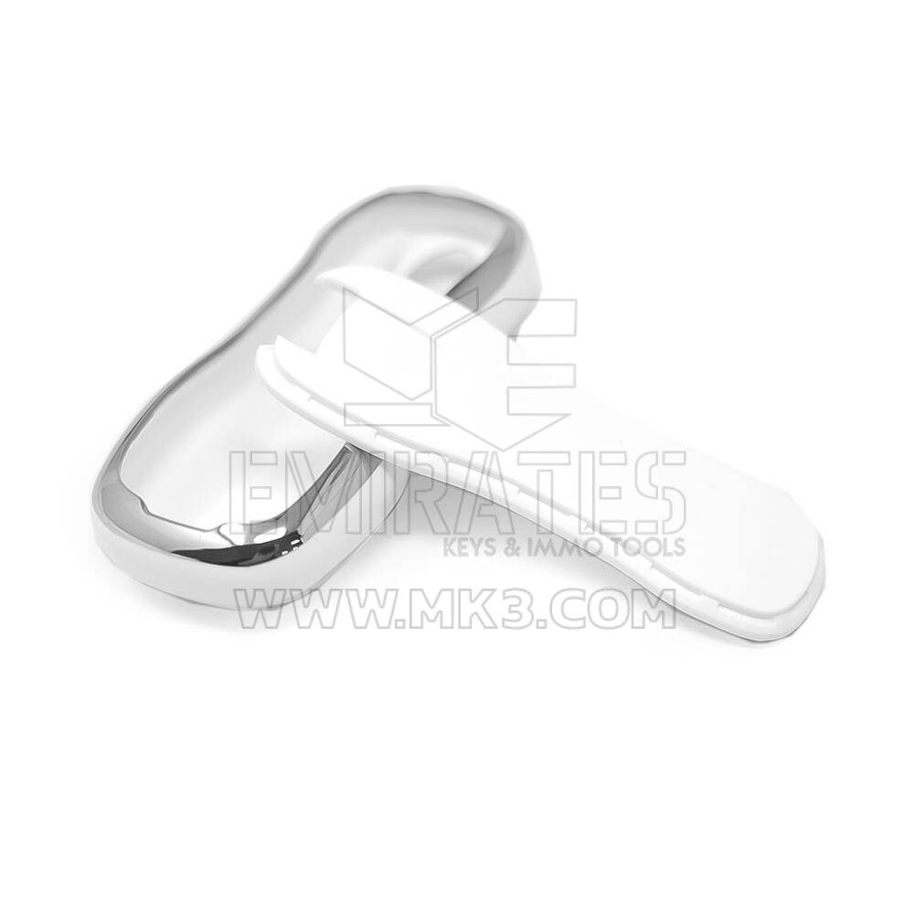 New Aftermarket Nano High Quality Cover For Porsche Remote Key 3 Button White Color Silver Frame PSC-B11Y | Emirates Keys