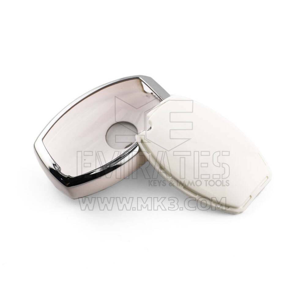 New Aftermarket Nano High Quality Cover For Mercedes Remote Key 2 Button White Color Silver Frame Benz-A11Y2 | Emirates Keys