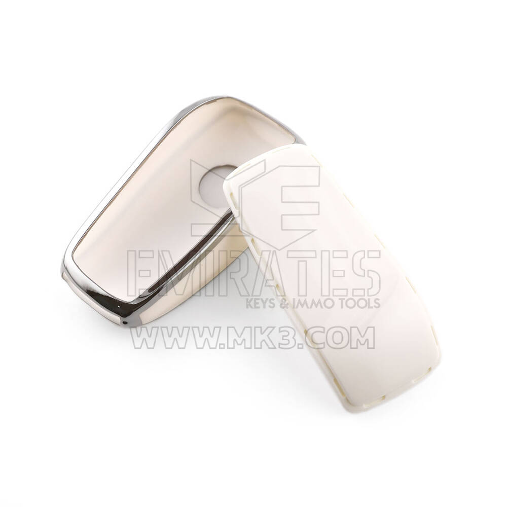 New Aftermarket Nano High Quality Cover For Mercedes Remote Key 2 Button White Color Silver Frame Benz-B11Y2 | Emirates Keys