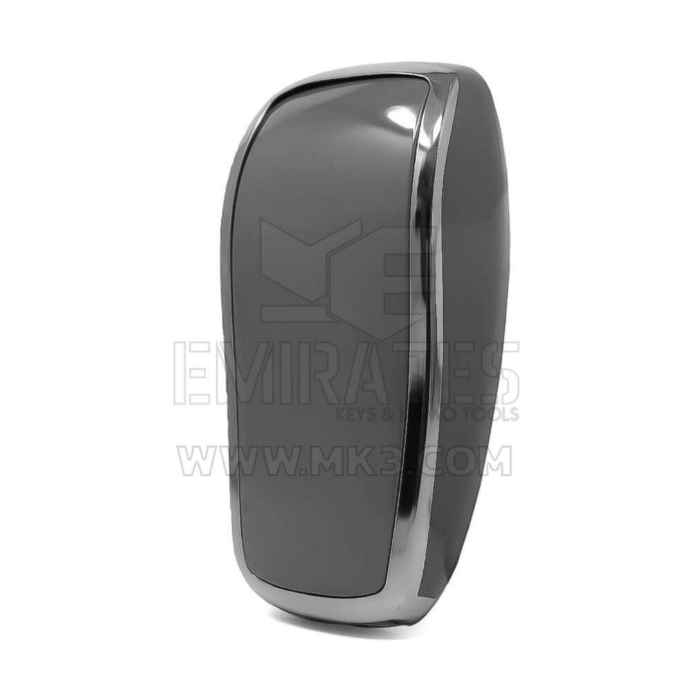Coque Nano pour télécommande Mercedes 4 boutons, gris foncé, cadre argenté, Benz-B11Y4 | MK3