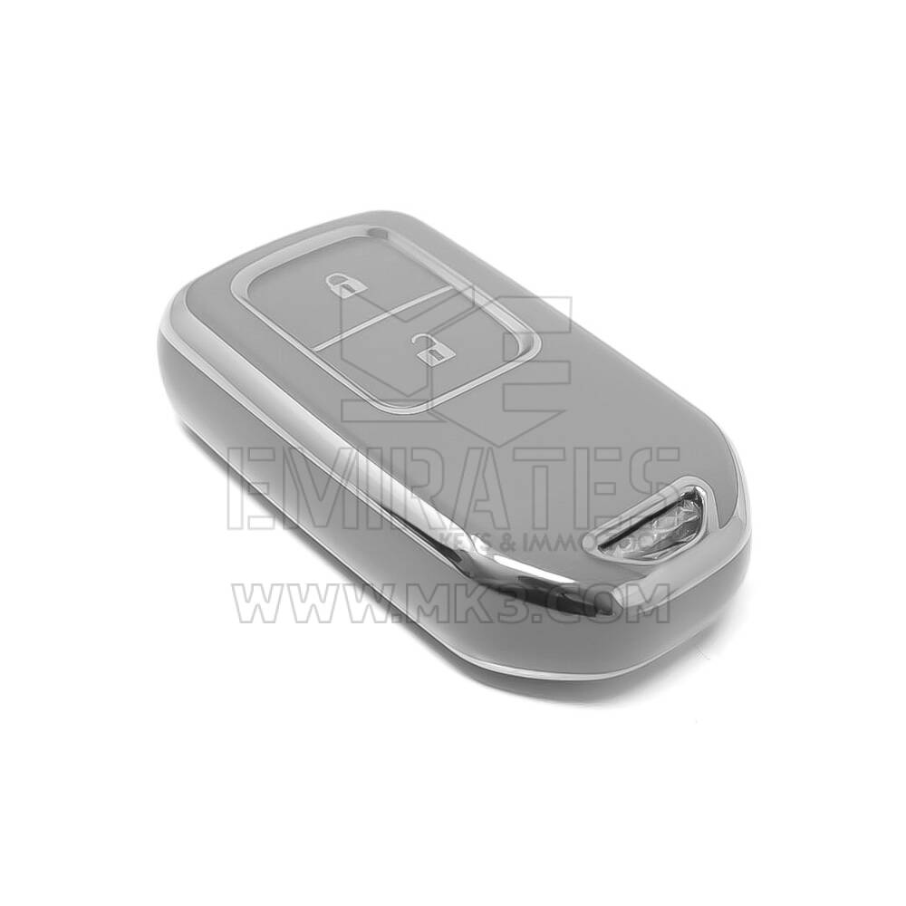 Coque Nano de rechange de haute qualité pour clé télécommande Honda 2 boutons, gris foncé, cadre argenté, HD-A11Y2 | Emirates Keys
