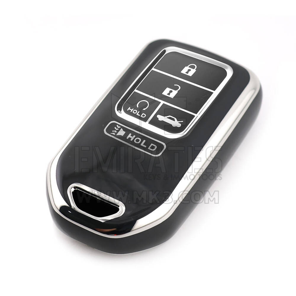Coque Nano de rechange de haute qualité pour clé télécommande Honda 5 boutons, noire, cadre argenté, HD-A11Y5 | Emirates Keys