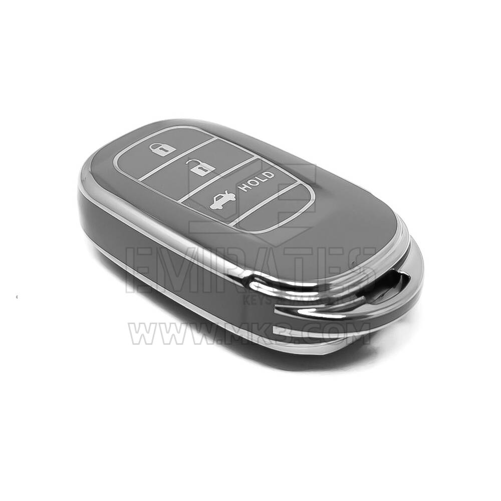 Coque Nano de rechange de haute qualité pour télécommande Honda 3 boutons, gris foncé, cadre argenté, HD-G11Y3A | Emirates Keys