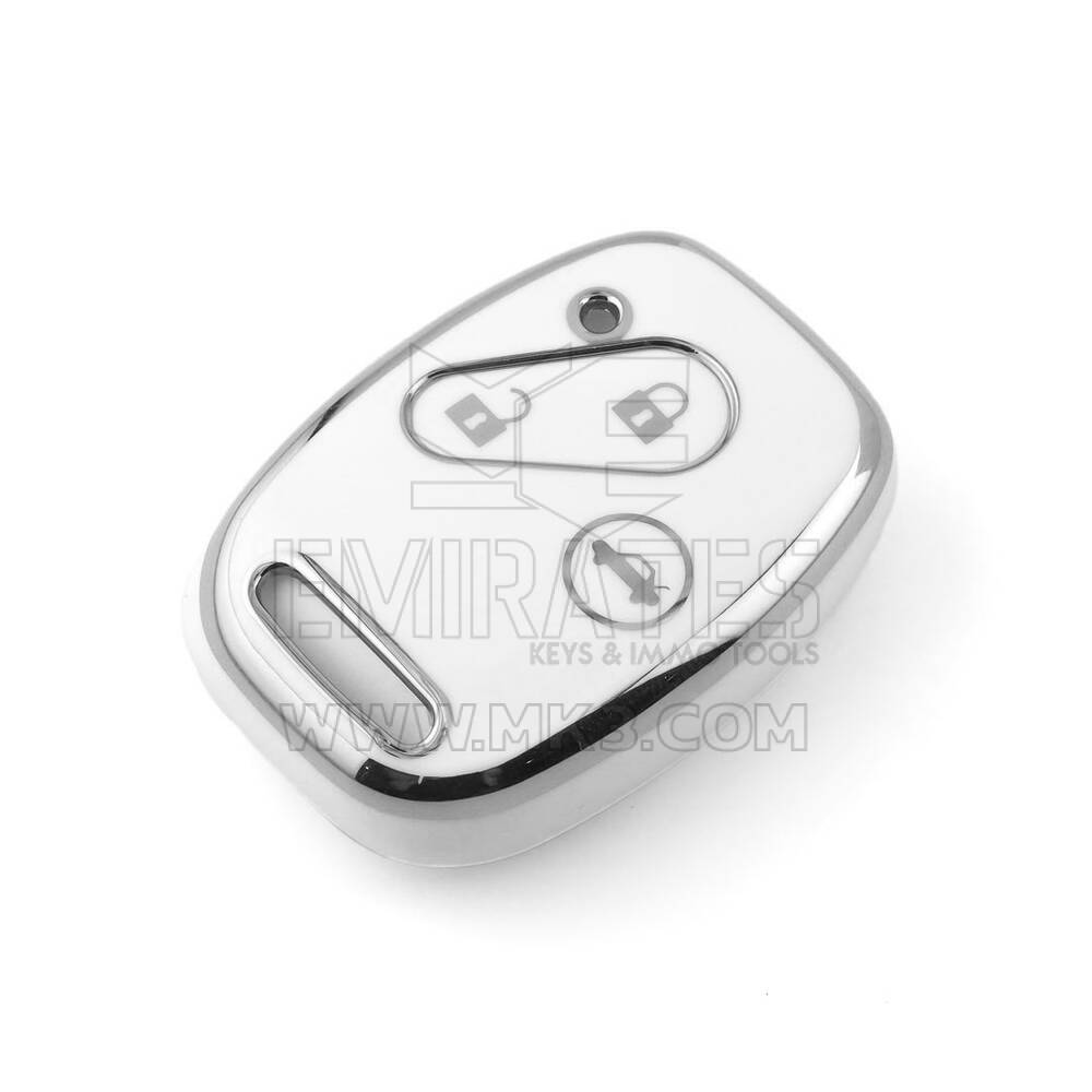New Aftermarket Nano High Quality Cover For Honda Remote Key 3 Button White Color Silver Frame HD-J11Y3A | Emirates Keys