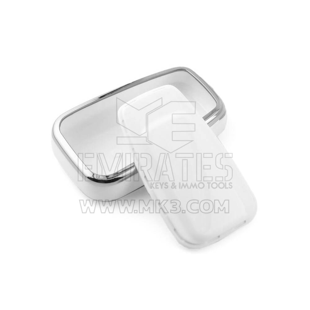 New Aftermarket Nano High Quality Cover For Toyota Remote Key 4 Button White Color Silver Frame TYT-B11Y4 | Emirates Keys