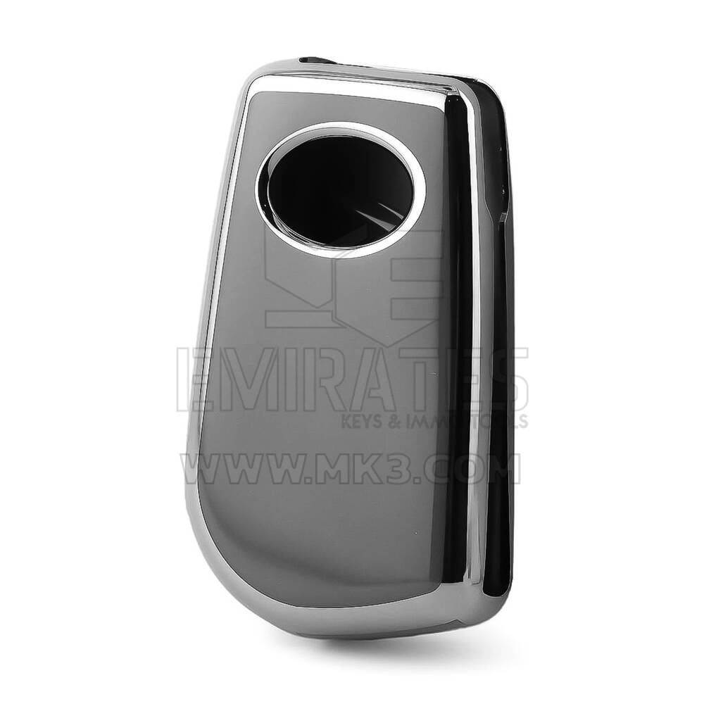 Capa Nano para chave remota Toyota com 3 botões, cor cinza escuro, moldura prateada TYT-C11Y3 | MK3