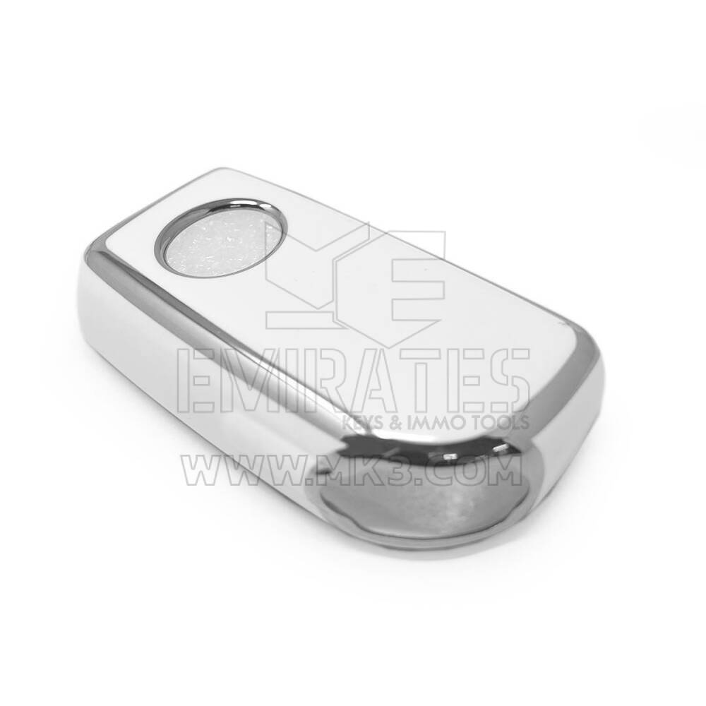 New Aftermarket Nano High Quality Cover For Toyota Remote Key 4 Button White Color Silver Frame TYT-C11Y4 | Emirates Keys