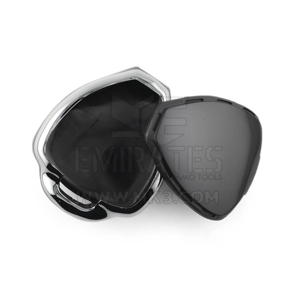 New Aftermarket Nano High Quality Cover For Toyota Remote Key 4 Button Black Color Silver Frame TYT-K11Y4 | Emirates Keys