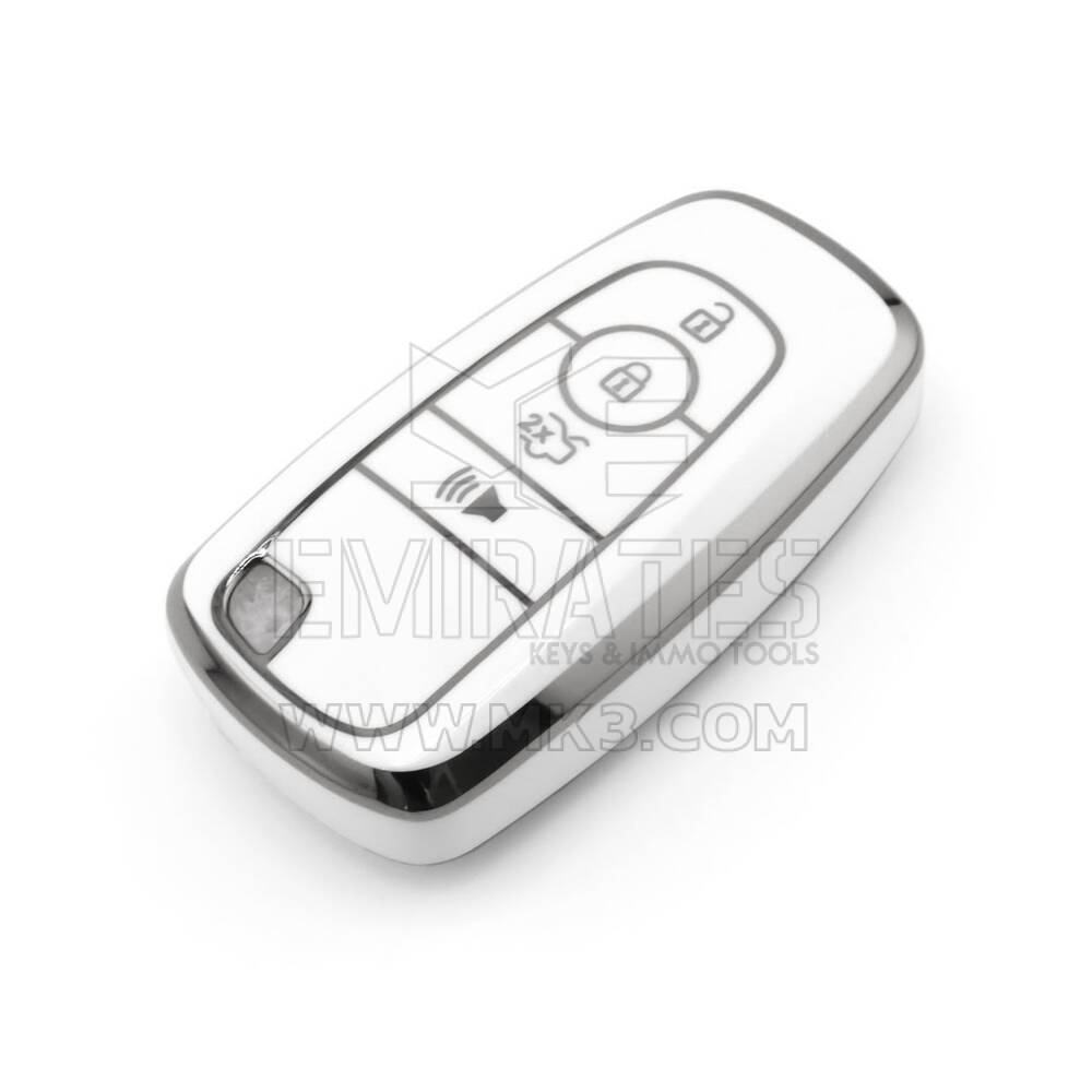 New Aftermarket Nano High Quality Cover For Ford Remote Key 4 Button White Color Silver Frame Ford-B11Y4B | Emirates Keys