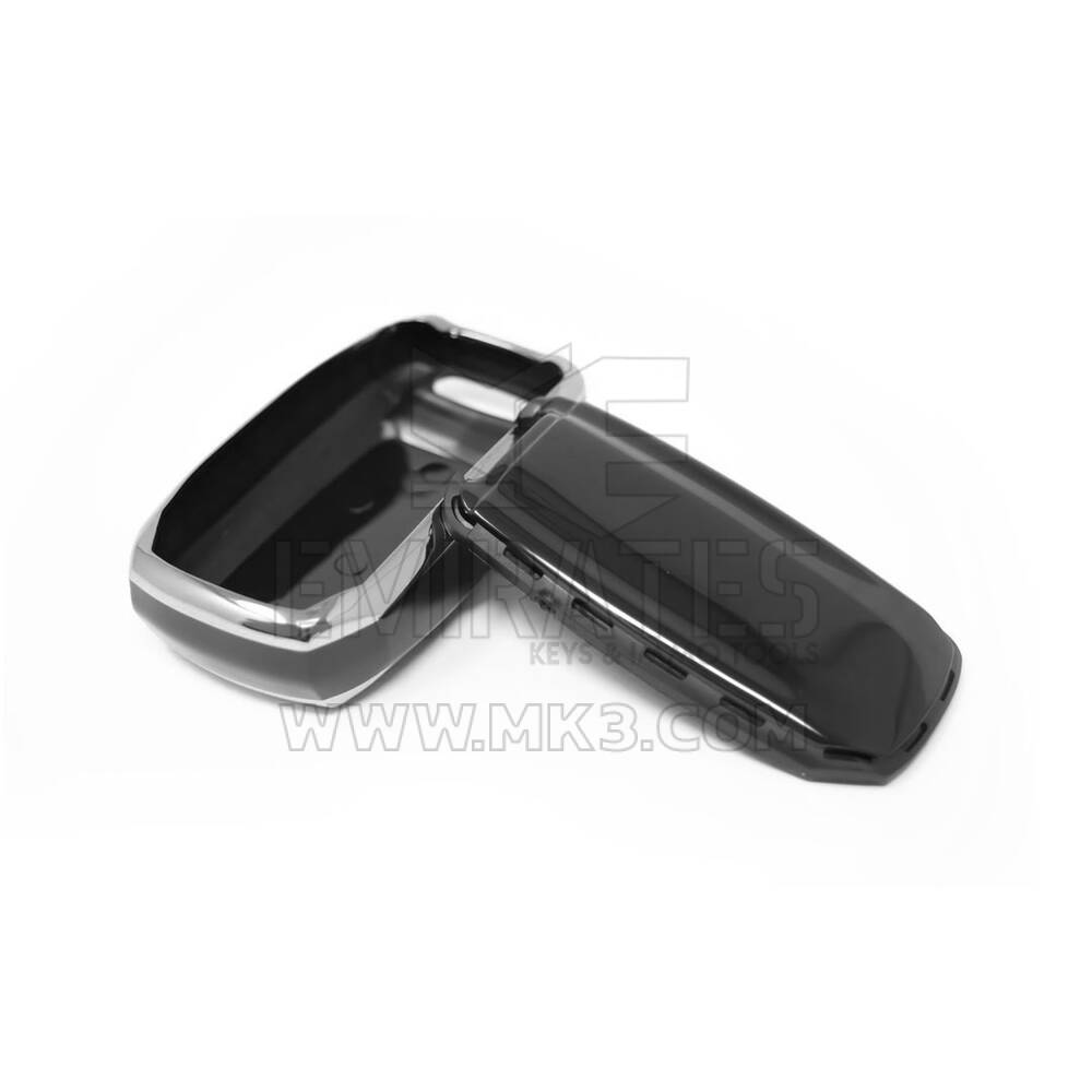 New Aftermarket Nano High Quality Cover For Jeep Remote Key 5 Button Black Color Silver Frame Jeep-D11Y5 | Emirates Keys