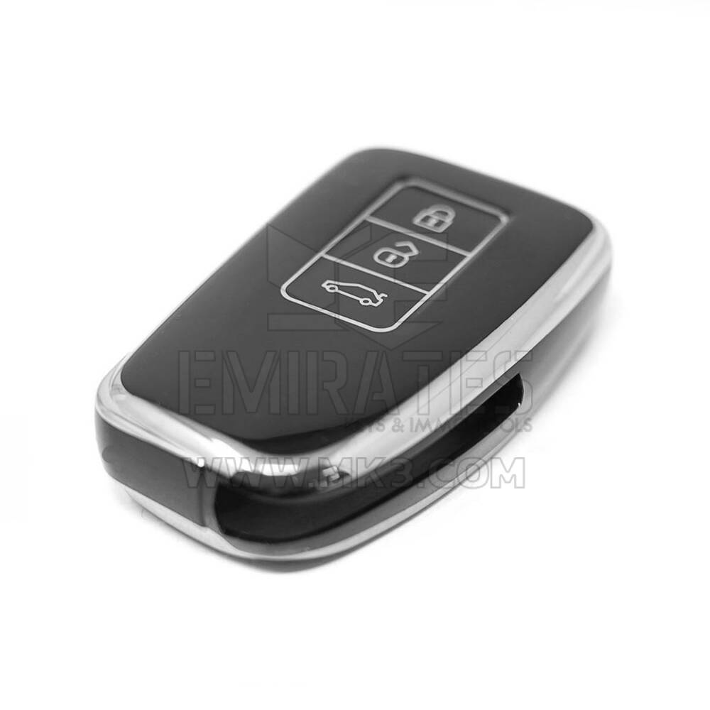 New Aftermarket Nano High Quality Cover For Lexus Remote Key 3 Button Black Color Silver Frame LXS-A11Y3 | Emirates Keys